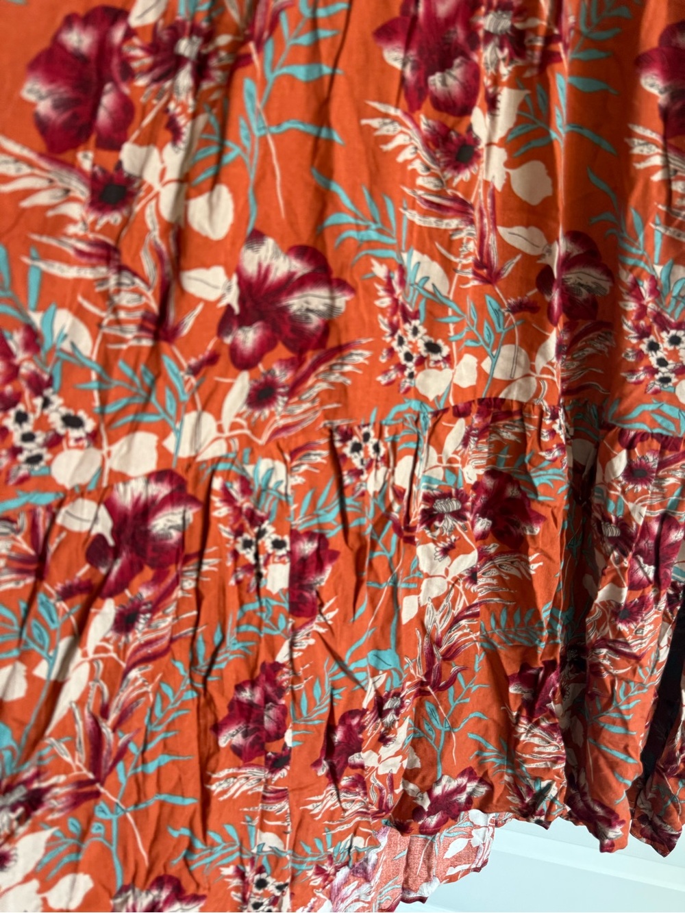 Natural Life Rebecca Midi Dress Orange Tropical Floral NWT L - Picture 12 of 14